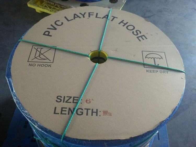 Packaging of 6 inch layflat hose